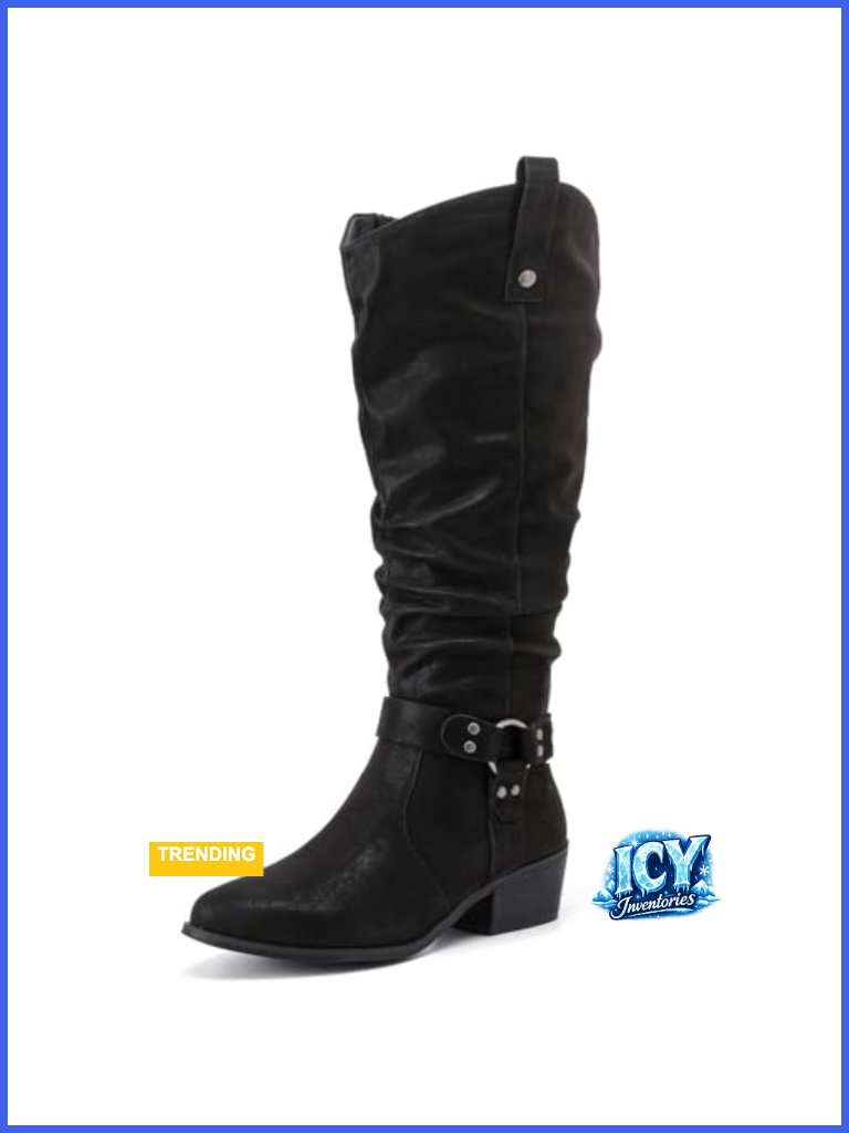 Extra Wide Calf Knee-High Boots With Memory Foam Insole